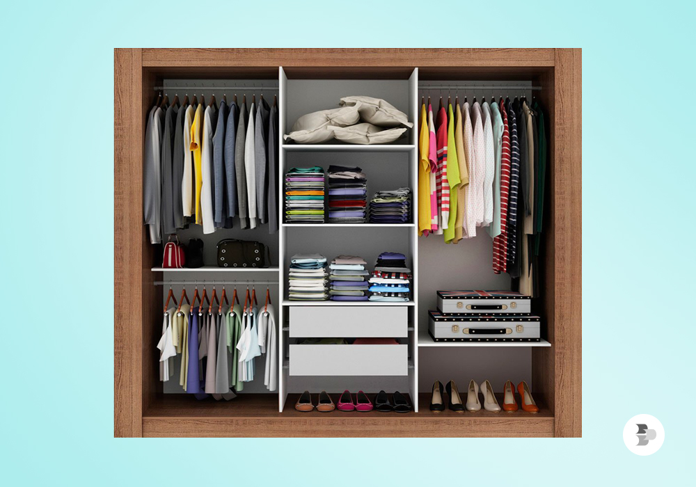 como organizar guarda roupa sem gavetas