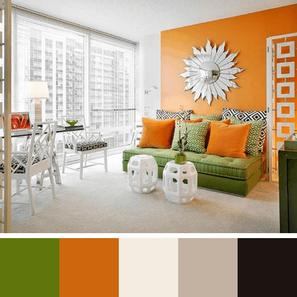 ideias de decoração com cor laranja queimado