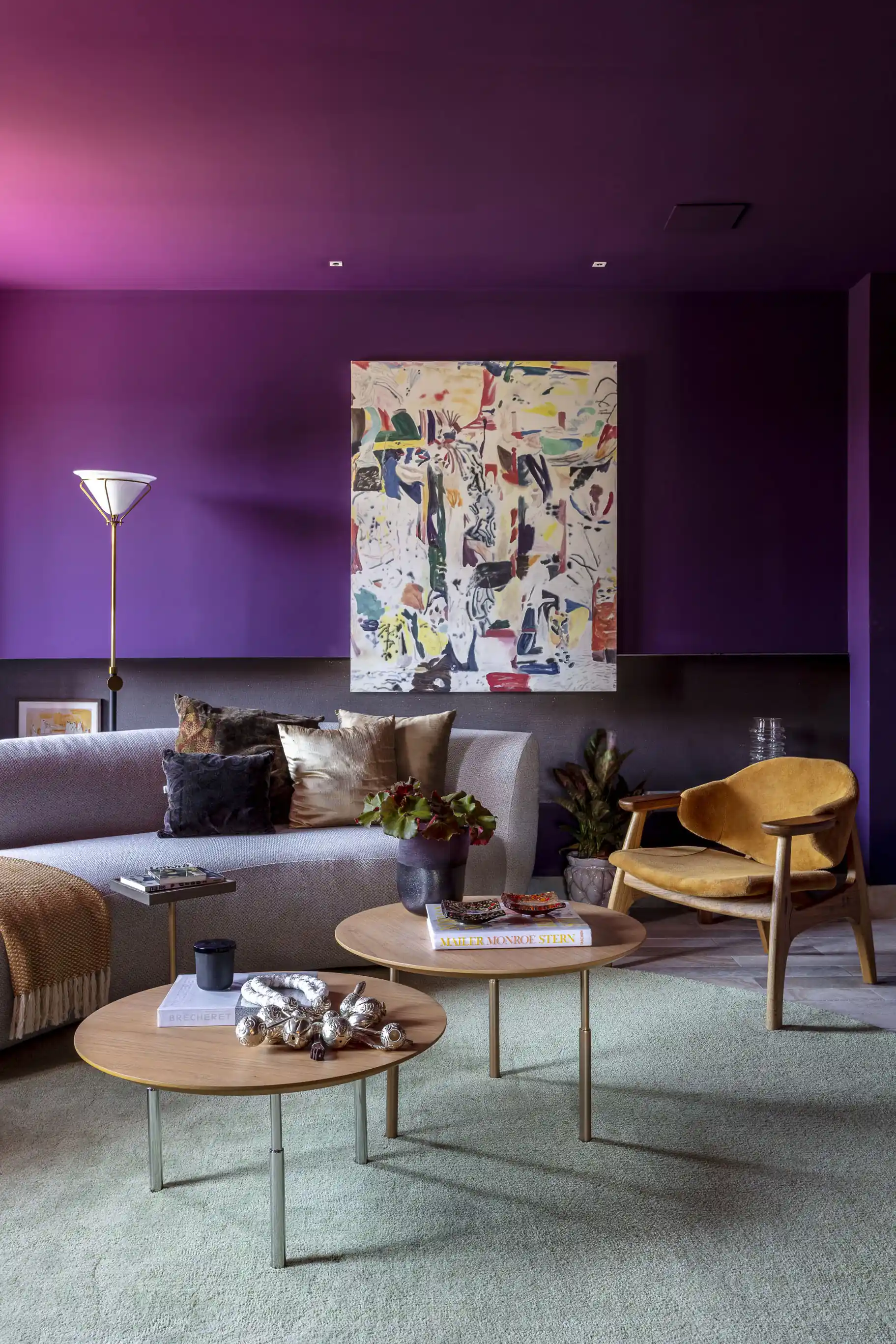 erros ao combinar roxo com verde