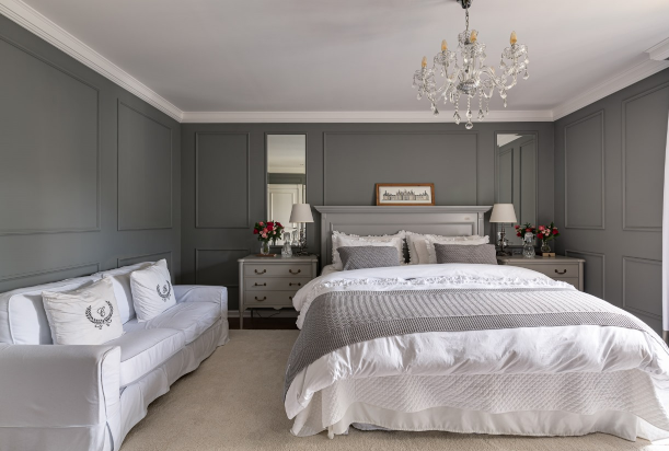 cinza chumbo em cozinha pequena