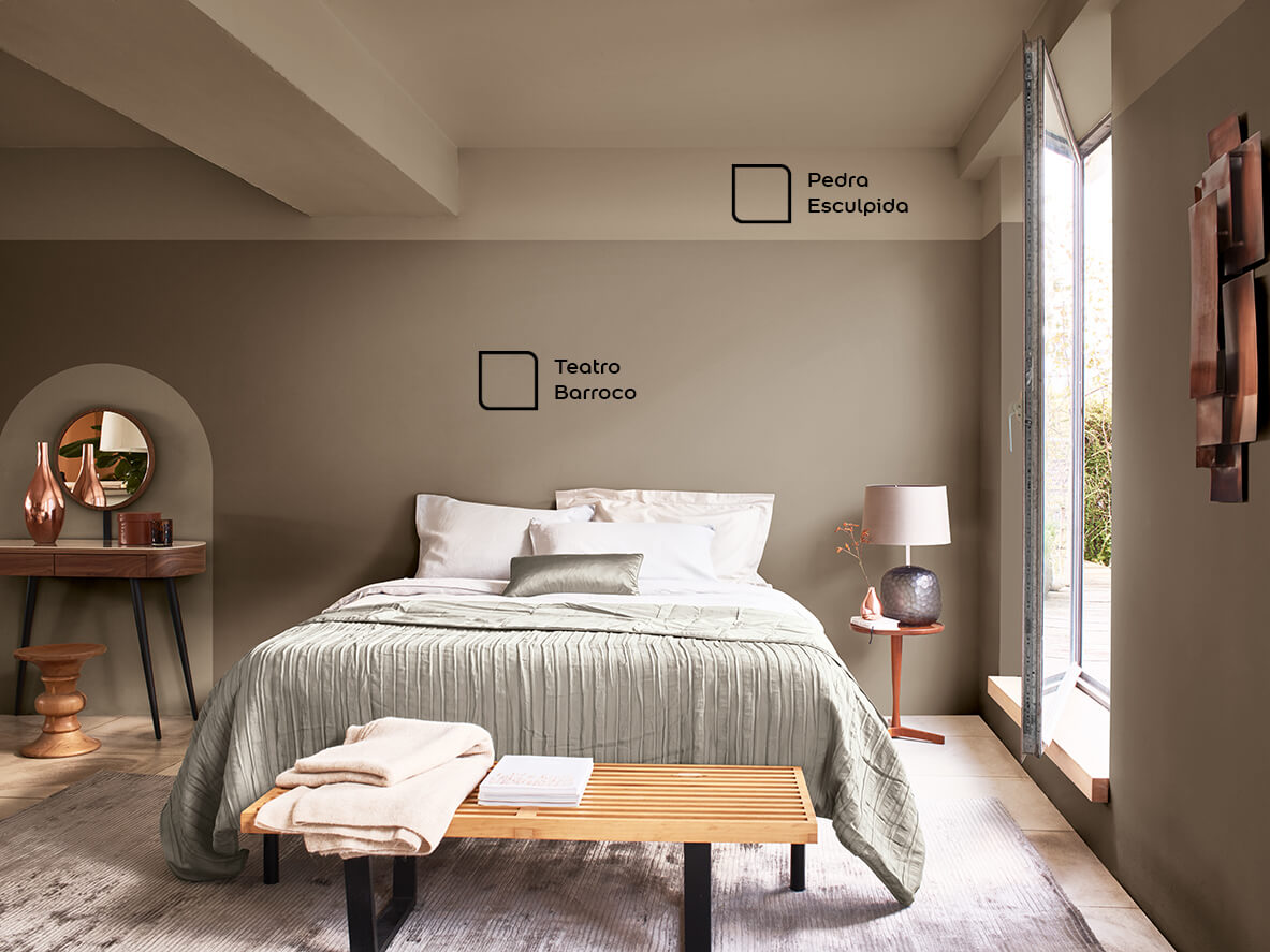 cores terrosas para quarto