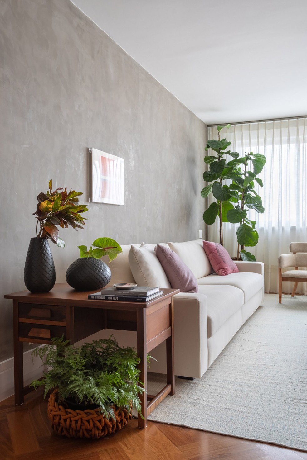 decoração sala cinza moderna