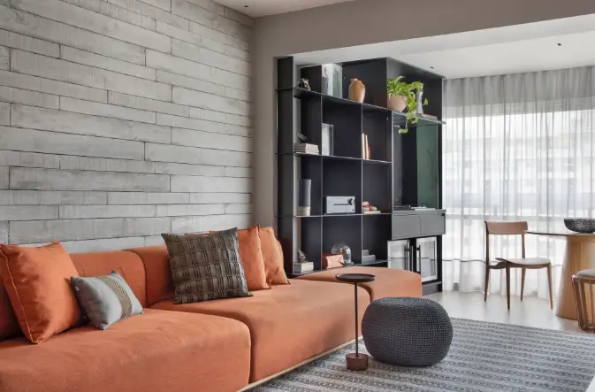 decoração sala cinza minimalista