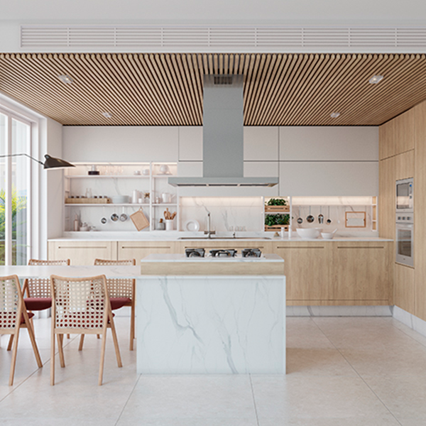 sala com cozinha americana integrada