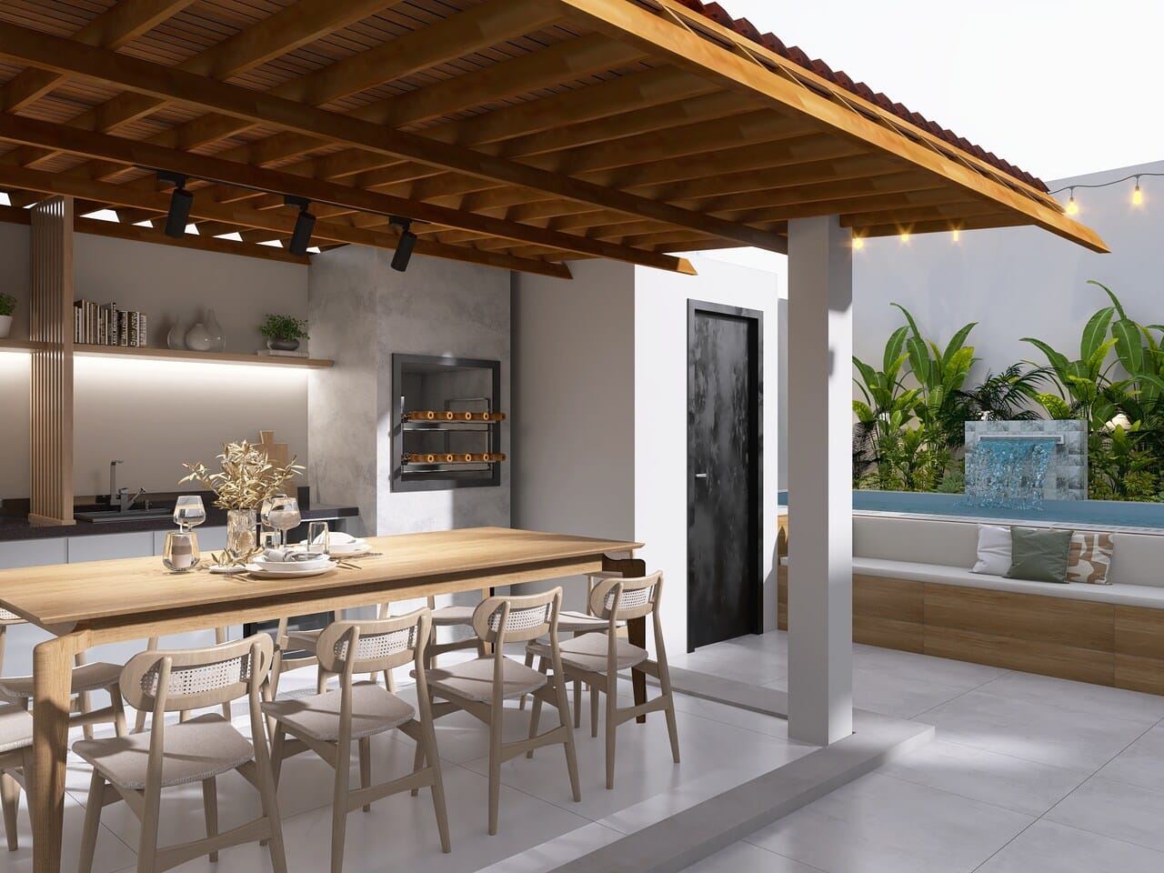 cozinha externa simples
