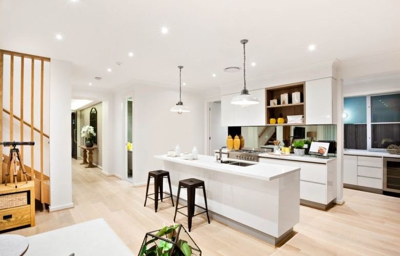 Ilha de cozinha para refeições rápidas