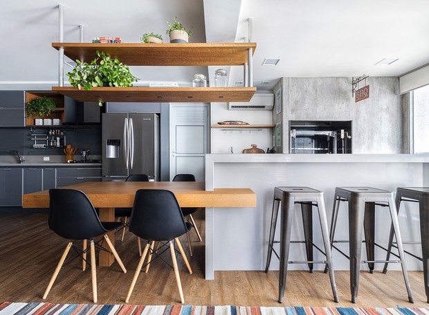 espaço gourmet integrado à cozinha