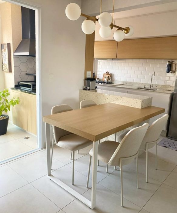 ideias de cozinha com mesa de jantar pequena