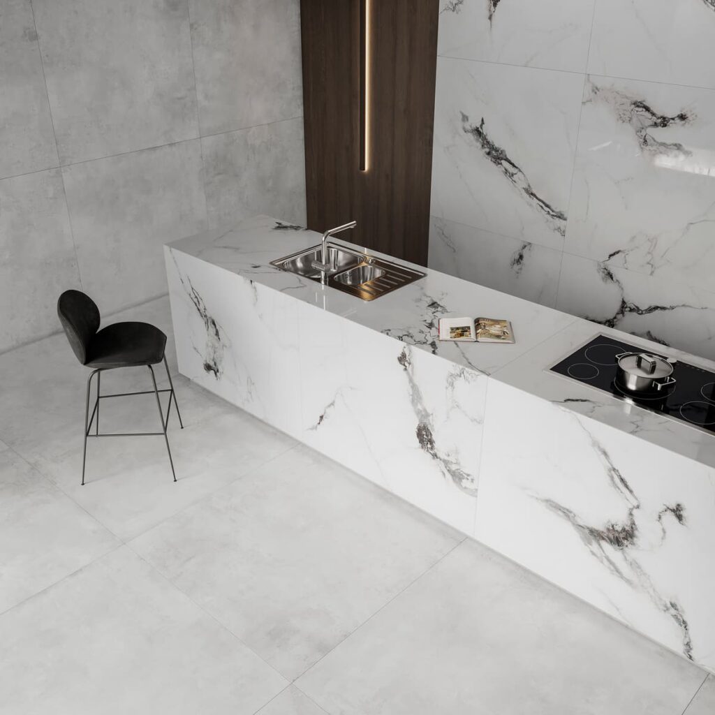 Porcelanato para cozinha elegante