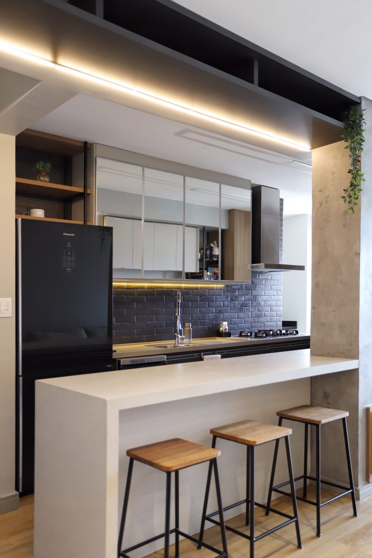 cozinha corredor estreita apartamento