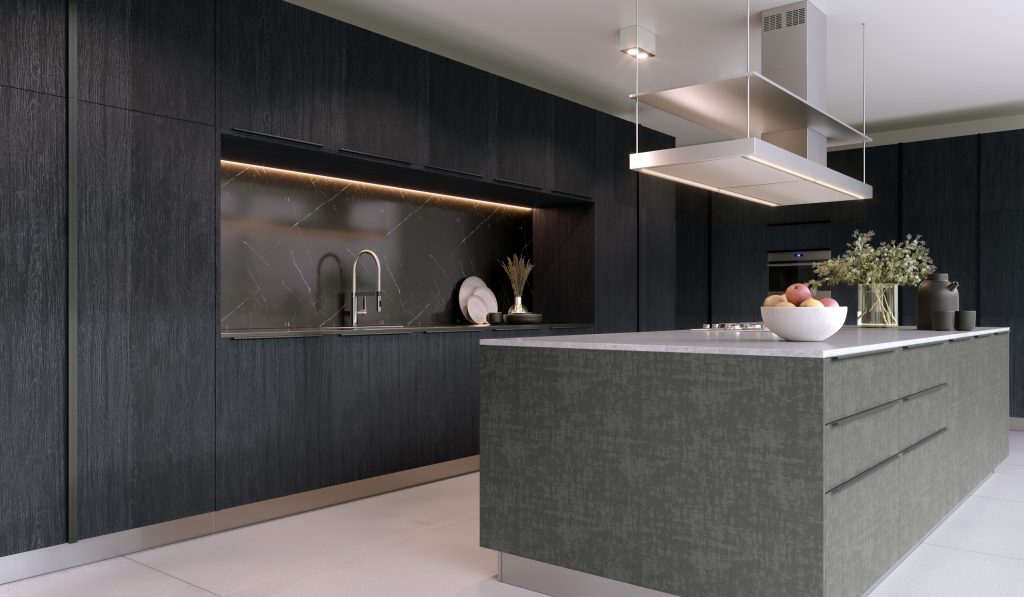 cozinha planejada preta pequena