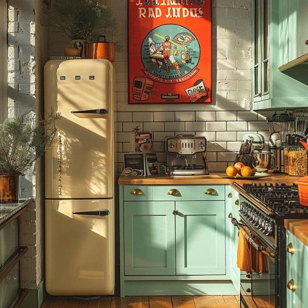 ideias de decoração cozinha retrô simples