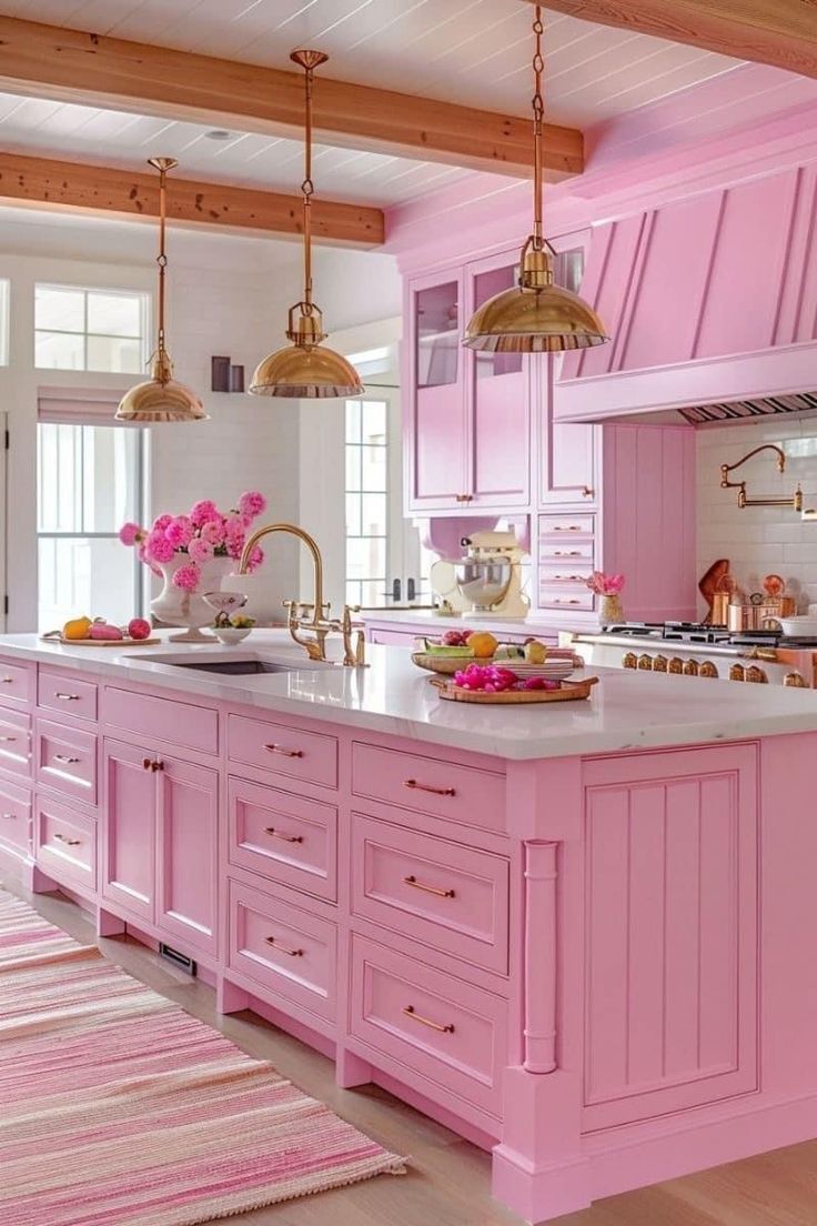 Cozinha rosa moderno