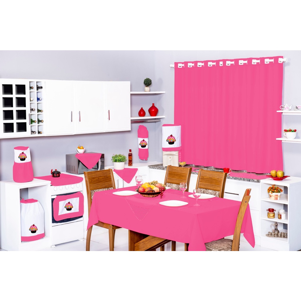 Cozinha rosa com mármore