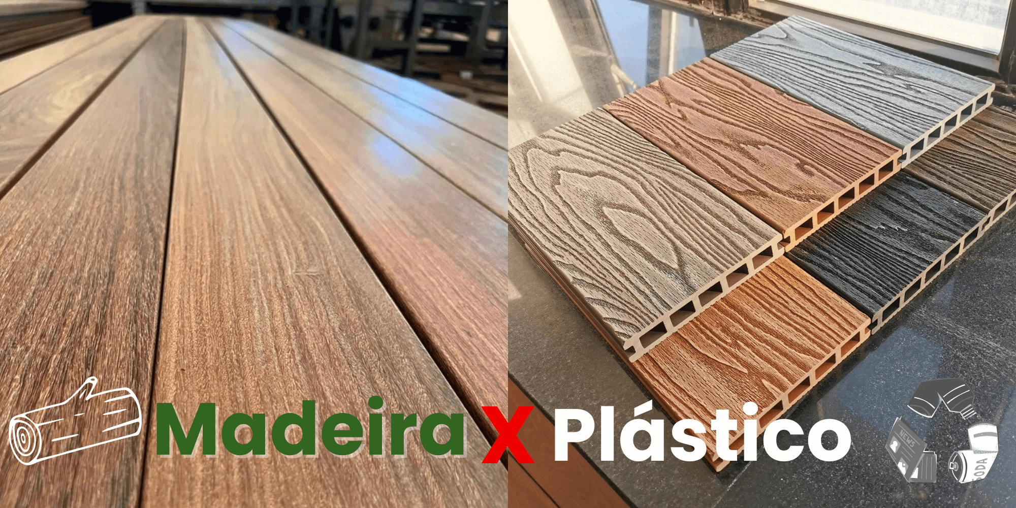 deck de madeira ou plastico