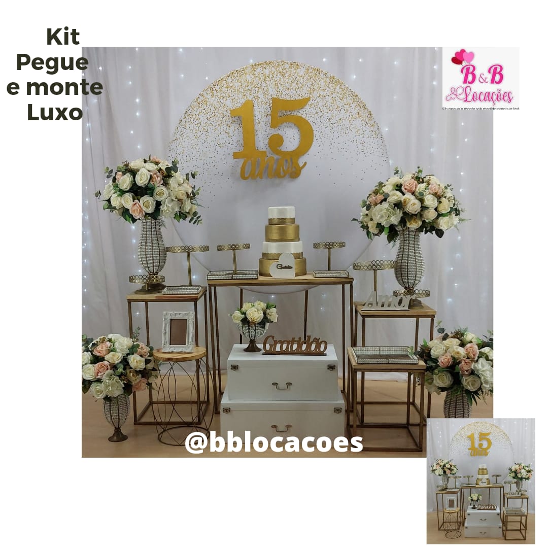 ideias de decoração dourada para festa de 15 anos