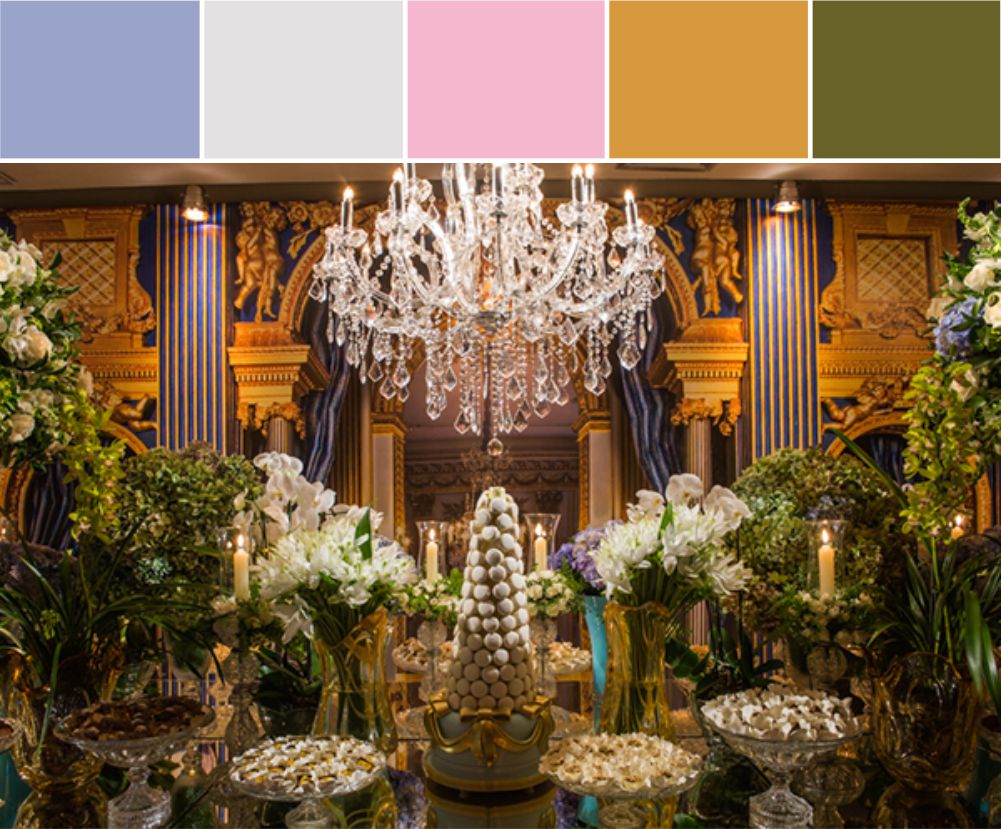 decoração dourada vs prata para 15 anos