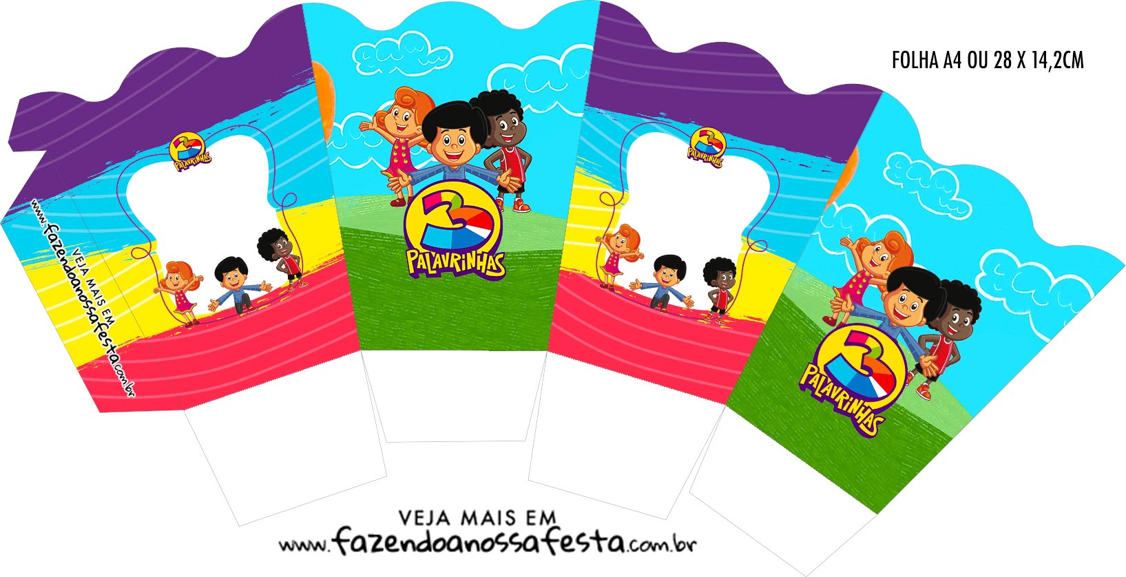 topo de bolo 3 palavrinhas para imprimir