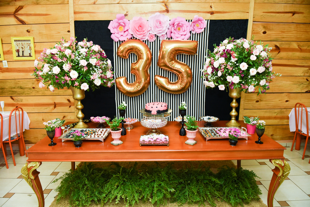ideias de decoração de festa de 35 anos feminina