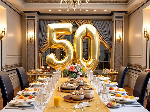 5 Ideias de Temas para Festa de 50 Anos Inesquecível
Decoração Rústica Chic para 50 Anos: Guia Completo
O Poder do Dourado e Preto na Decoração de 50 Anos
Balões Desconstruídos: A Tendência para Festas de 50 Anos
Iluminação de Neon: Dando um Toque Moderno à sua Festa de 50 Anos