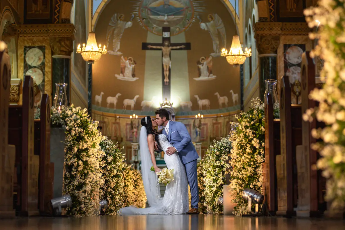 decoração altar igreja católica casamento