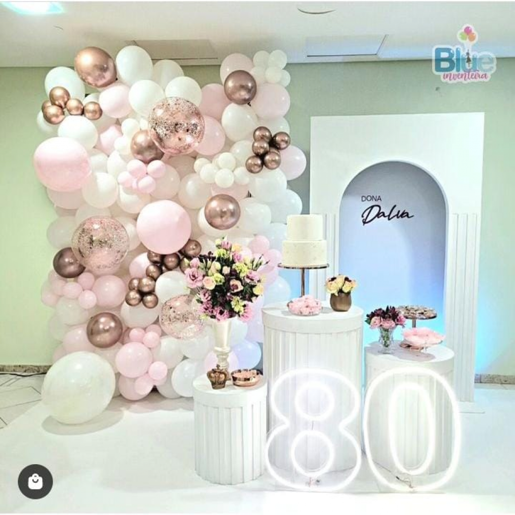 custo decoração festa 80 anos feminina