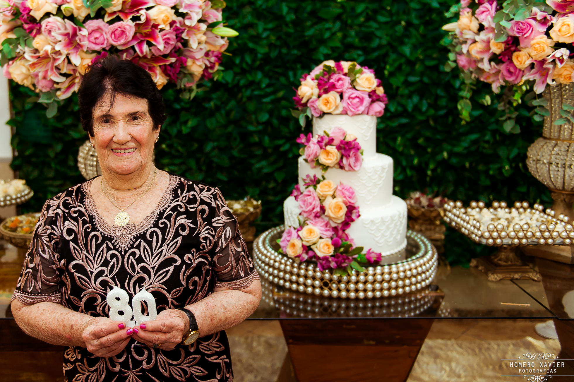 painel floral de repente 80 anos feminino