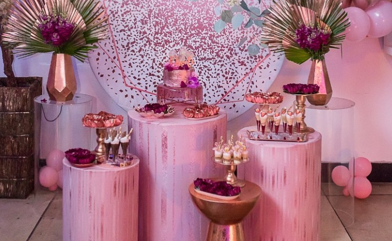 decoração aniversario rosa