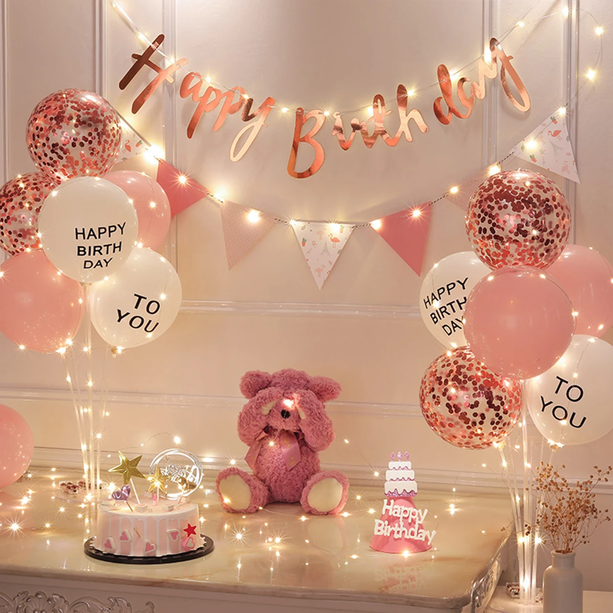 decoração aniversario rosa