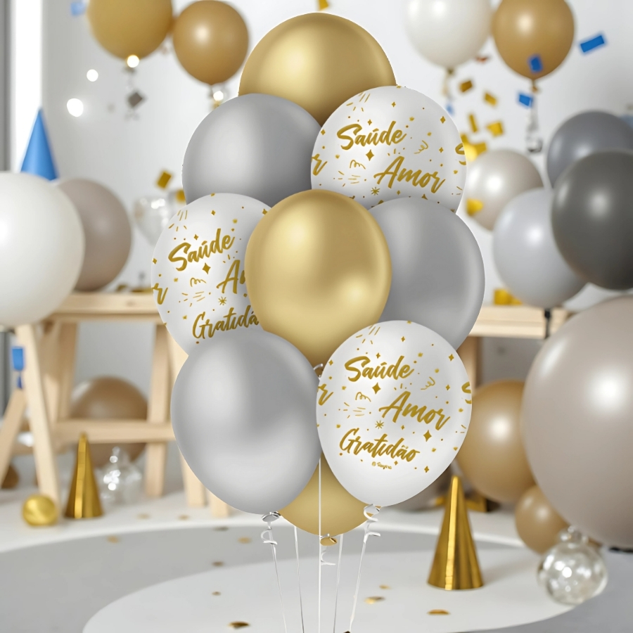 ideias criativas decoração ano novo bexigas