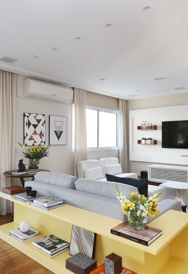 ideias de decoração aparador atrás do sofá