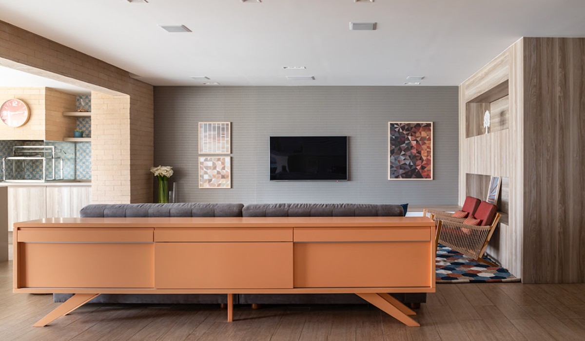 ideias de decoração aparador atrás do sofá