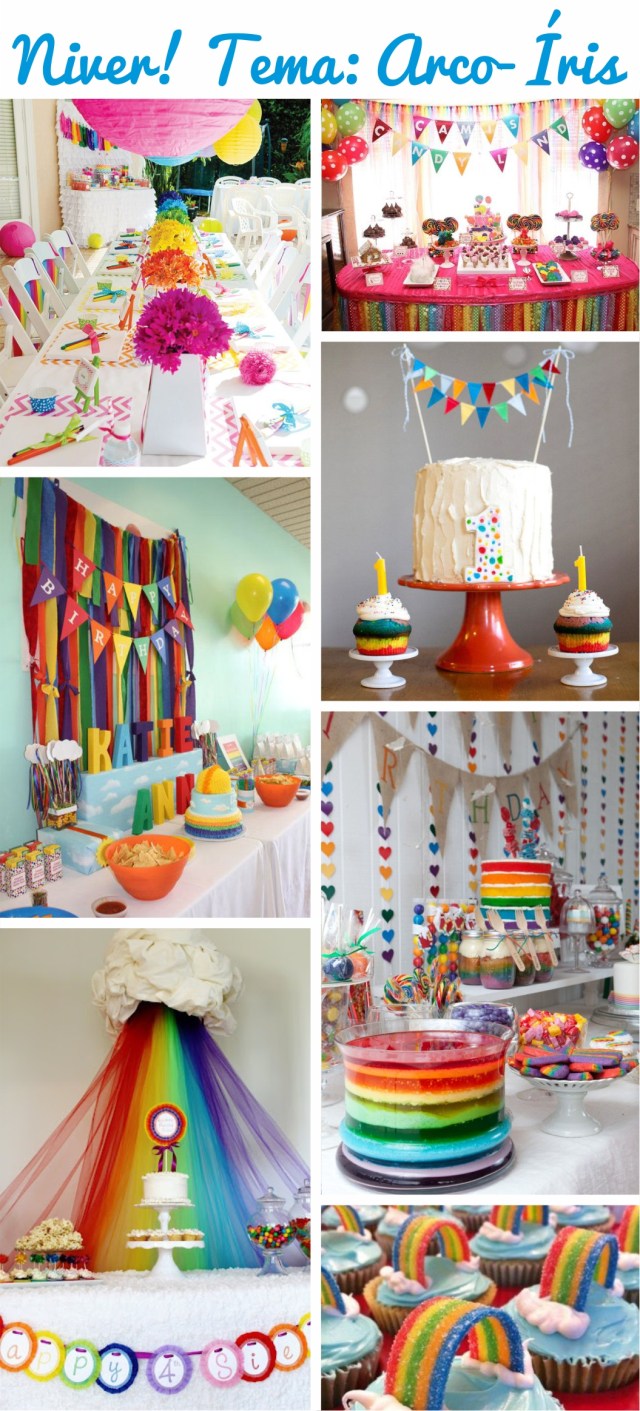 decoração arco-íris para festa infantil