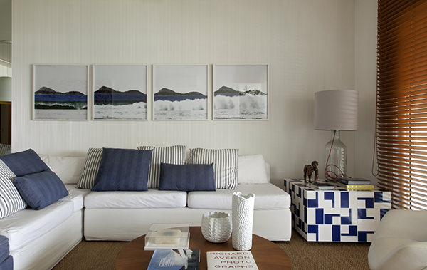 decoração azul e branco