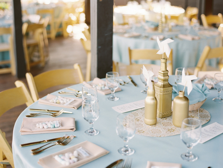 decoração azul e dourado