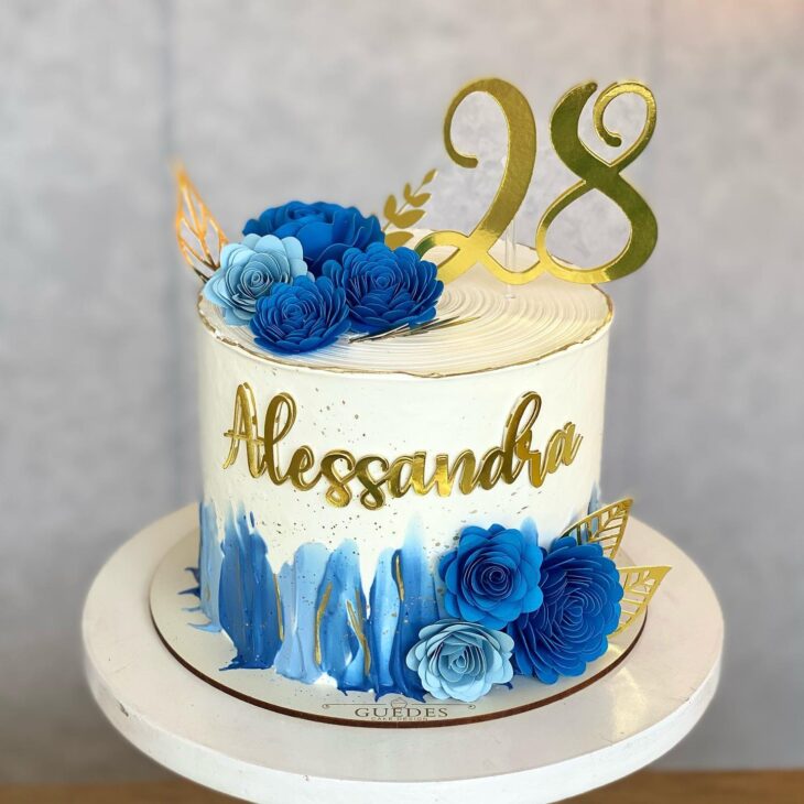 decoração azul e dourado