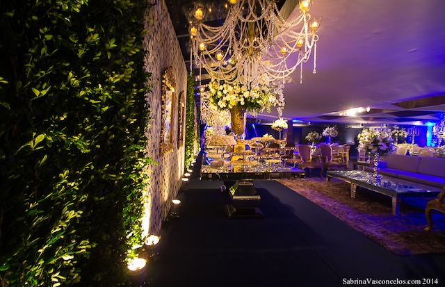 decoração azul e dourado