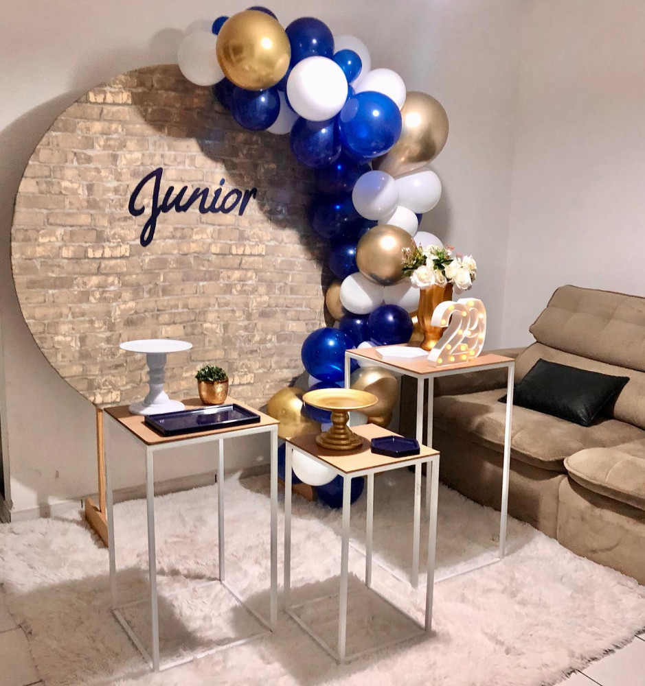 decoração azul e dourado