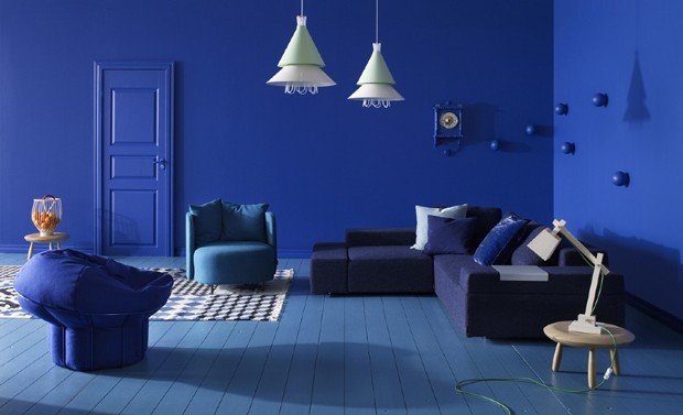 decoração azul escuro