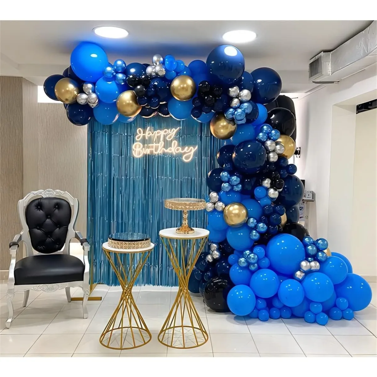 ideias de decoração azul escuro para sala de estar