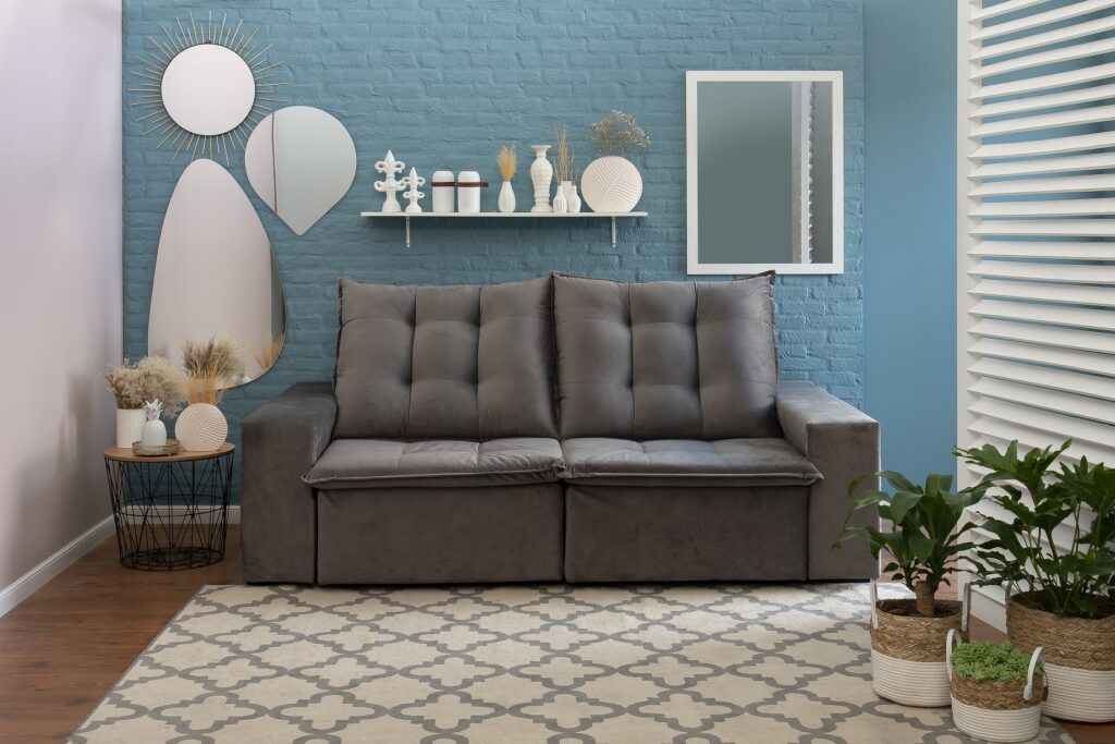 ideias de decoração azul escuro para sala de estar