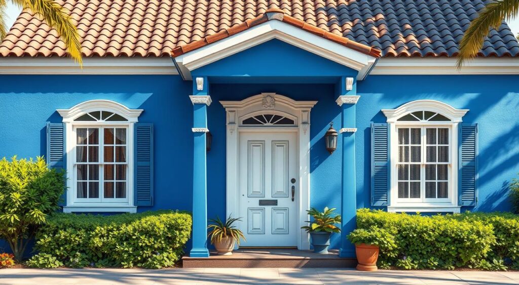 decoração azul simples