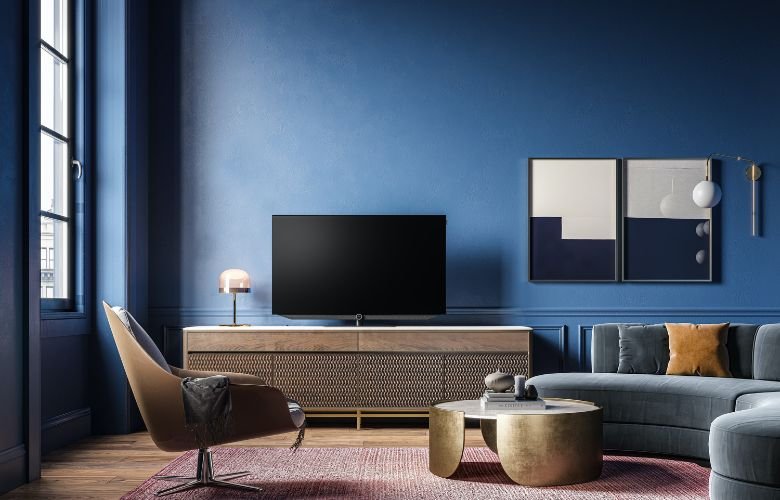 decoração azul simples