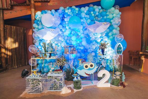 evitar erros decoração festa baby shark azul