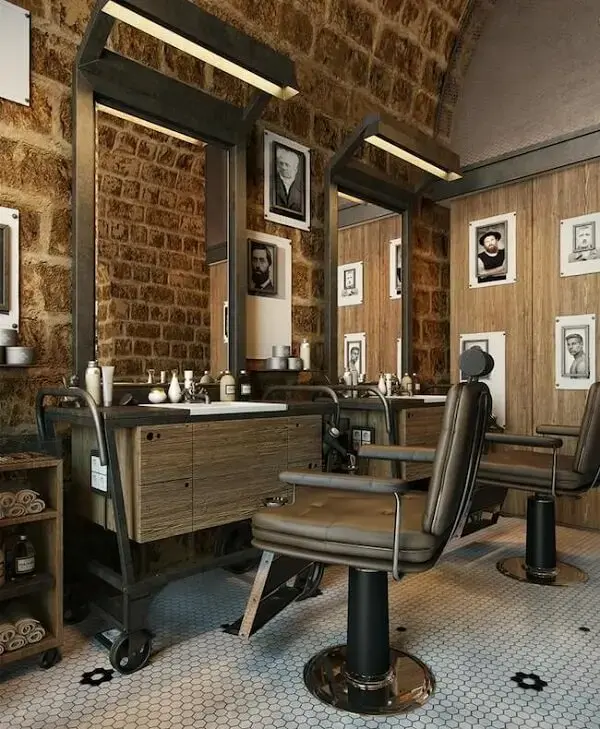 ideias decoração barbearia moderna fotos