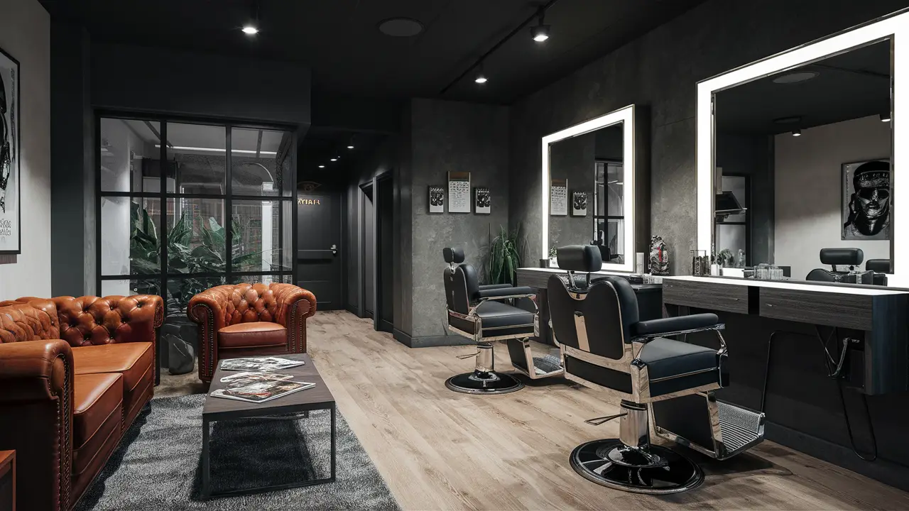 decoração barbearia industrial versus retrô