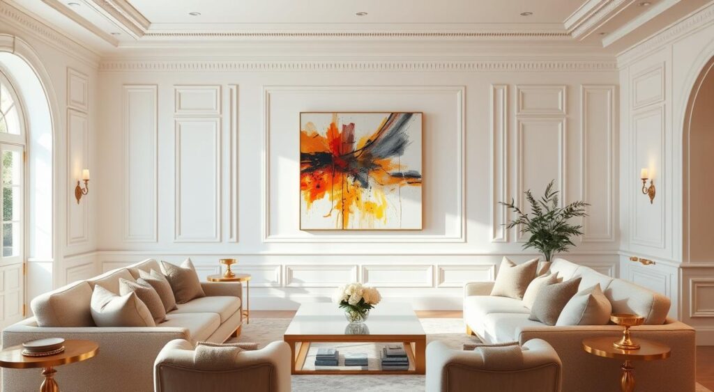 quanto custa decorar sala bege e branco