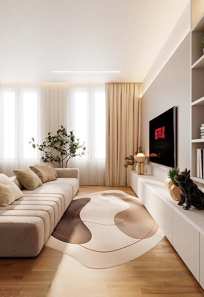 quanto custa decorar sala bege e branco