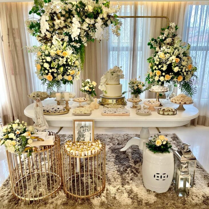 decoração bodas de ouro
