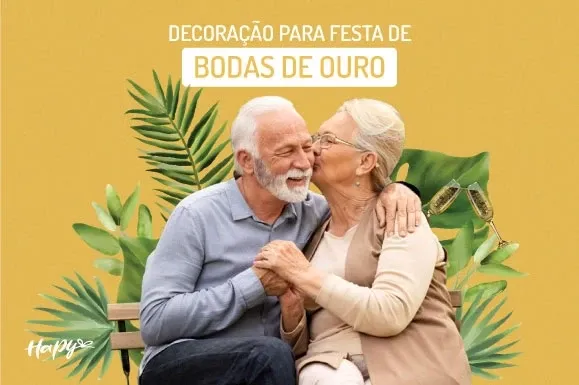 decoração bodas de ouro mesa